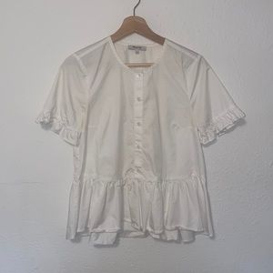 Madewell Ruffle Sleeve and Bottom Blouse